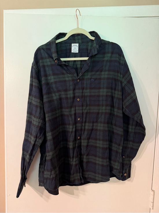 Brooks Brothers Other - Brooks Brothers Plaid Button-Down Flannel Shirt - Dark Green & Navy